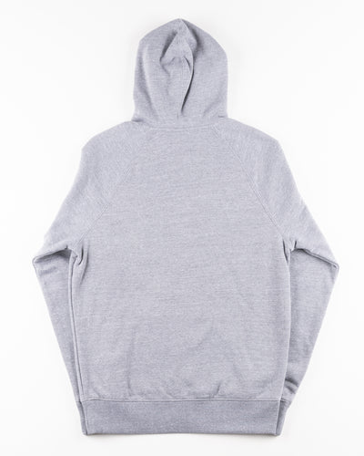 heather grey Homage hoodie with Stan Mikita's Donuts graphic - back lay flat