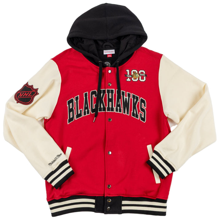 Mitchell & Ness Chicago Blackhawks Centennial Rinkside Fleece Full-Snap Jacket