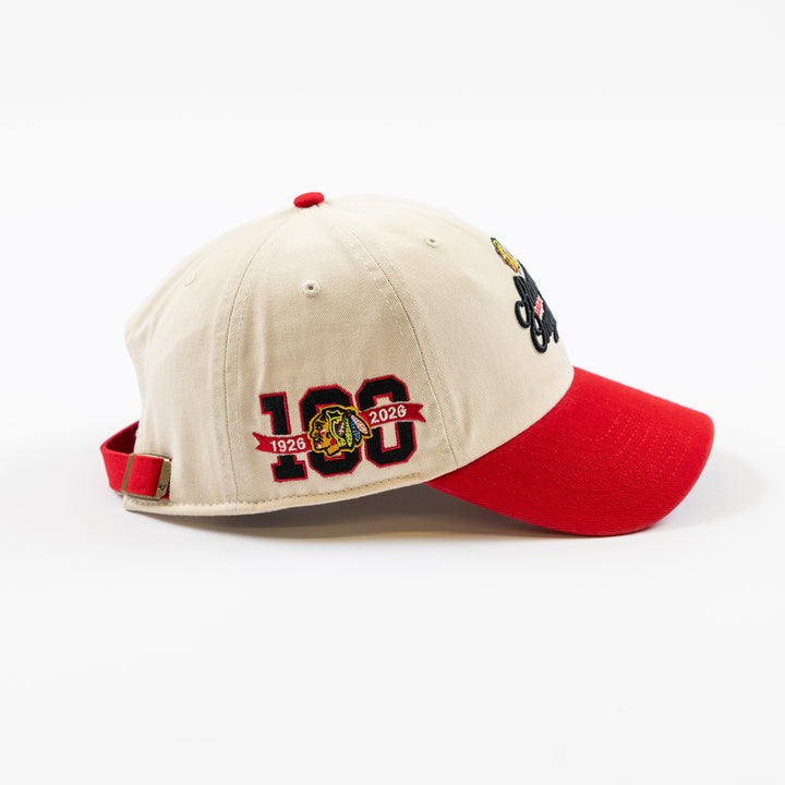 '47 Chicago Blackhawks Centennial Always An Original Clean Up Hat Cream/Red