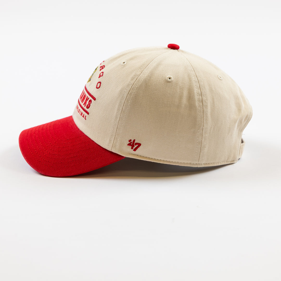'47 Chicago Blackhawks Centennial Two Tone Clean Up Hat Cream/Red