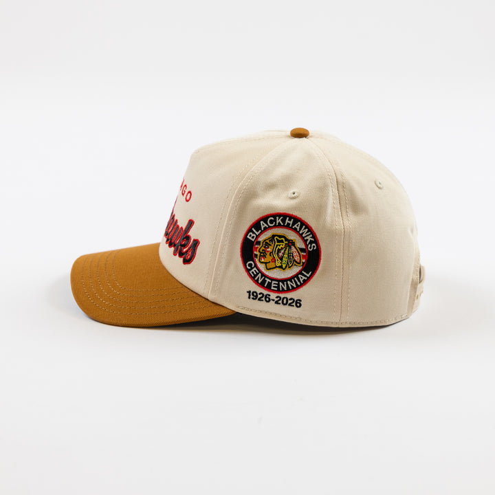 American Needle Chicago Blackhawks Centennial Two Tone Script Hat