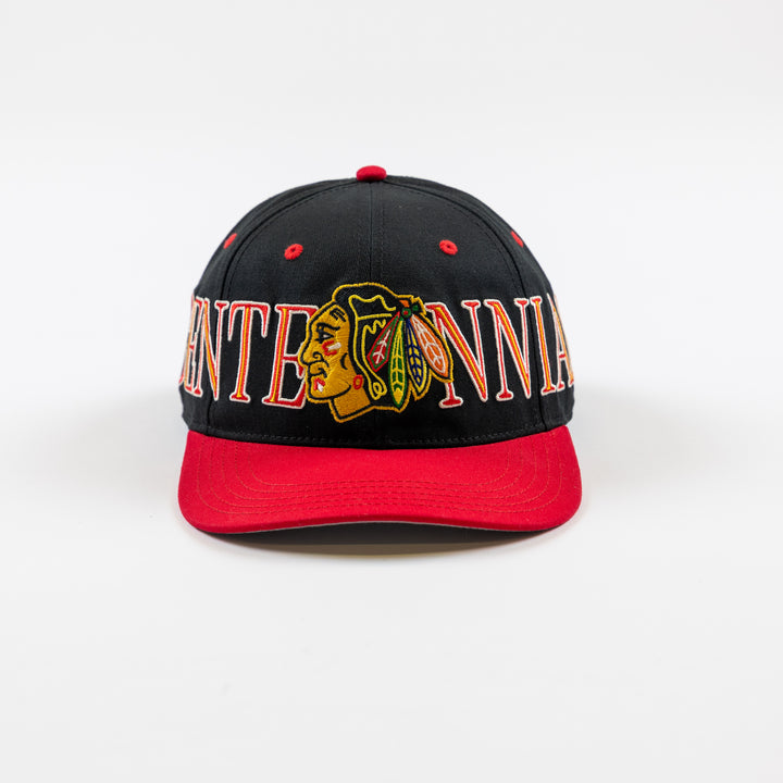 American Needle Chicago Blackhawks Centennial Retro Scroller Hat