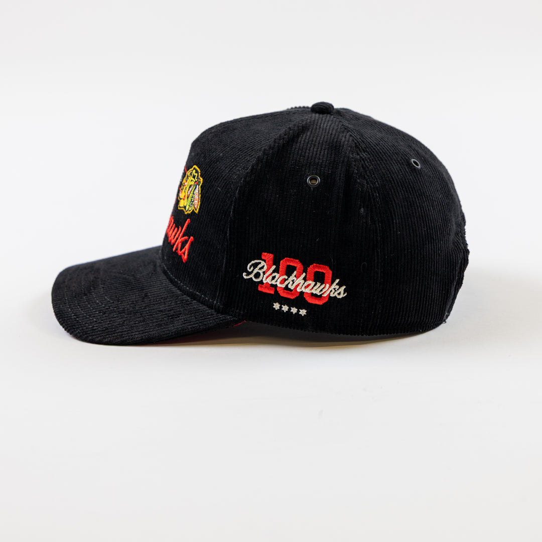 American Needle Chicago Blackhawks Centennial Script Corduroy Hat