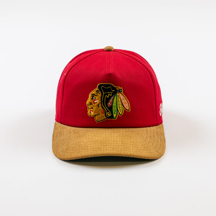 American Needle Chicago Blackhawks Centennial Chenille Corduroy Burnett Hat