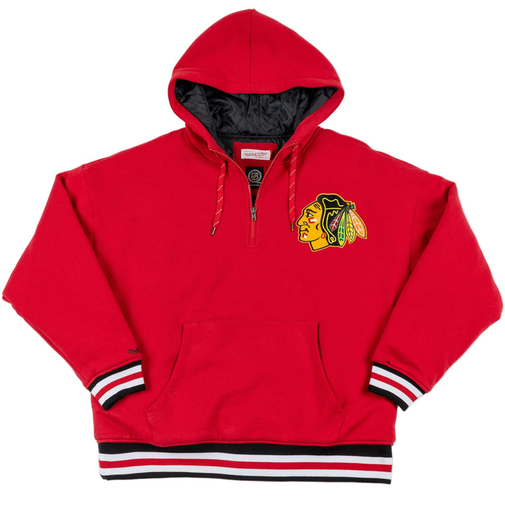Mitchell & Ness Chicago Blackhawks Centennial Quilted 1/4 Zip Hoodie