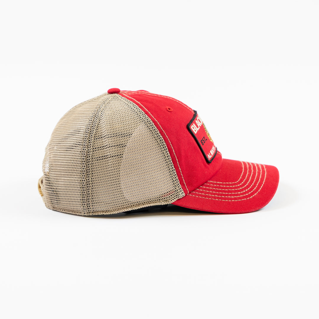 '47 Chicago Blackhawks Centennial Clean Up Trucker Hat Red