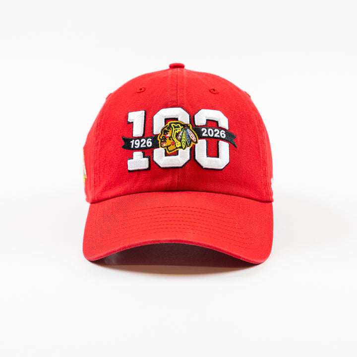 '47 Chicago Blackhawks Centennial Logo Clean Up Red