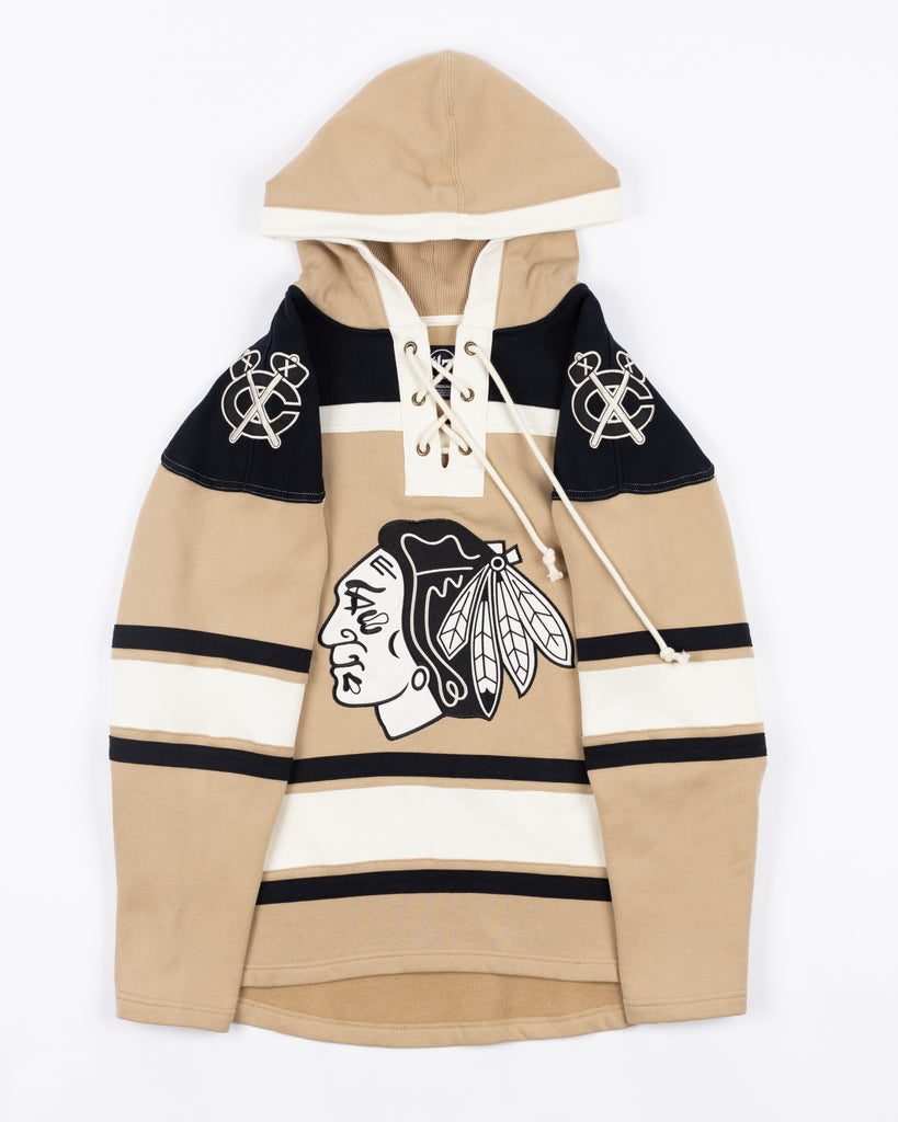 47 Chicago Blackhawks Khaki Fleece Lace Jersey Style Hood – CBH Shop