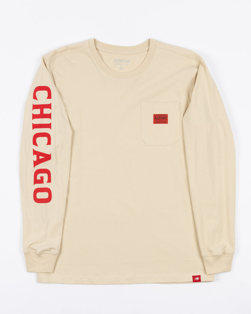 Sportiqe Chicago Blackhawks Wales Long Sleeve Pocket Tee – CBH Shop