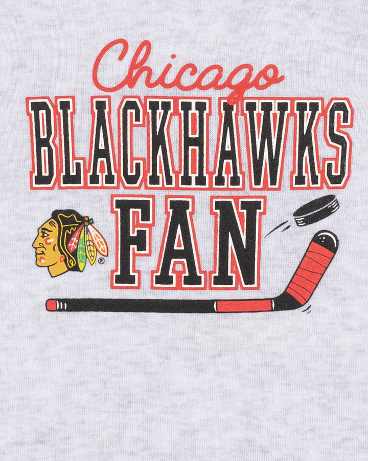 Infant Chicago Blackhawks Ash Grey Fleece Onesie