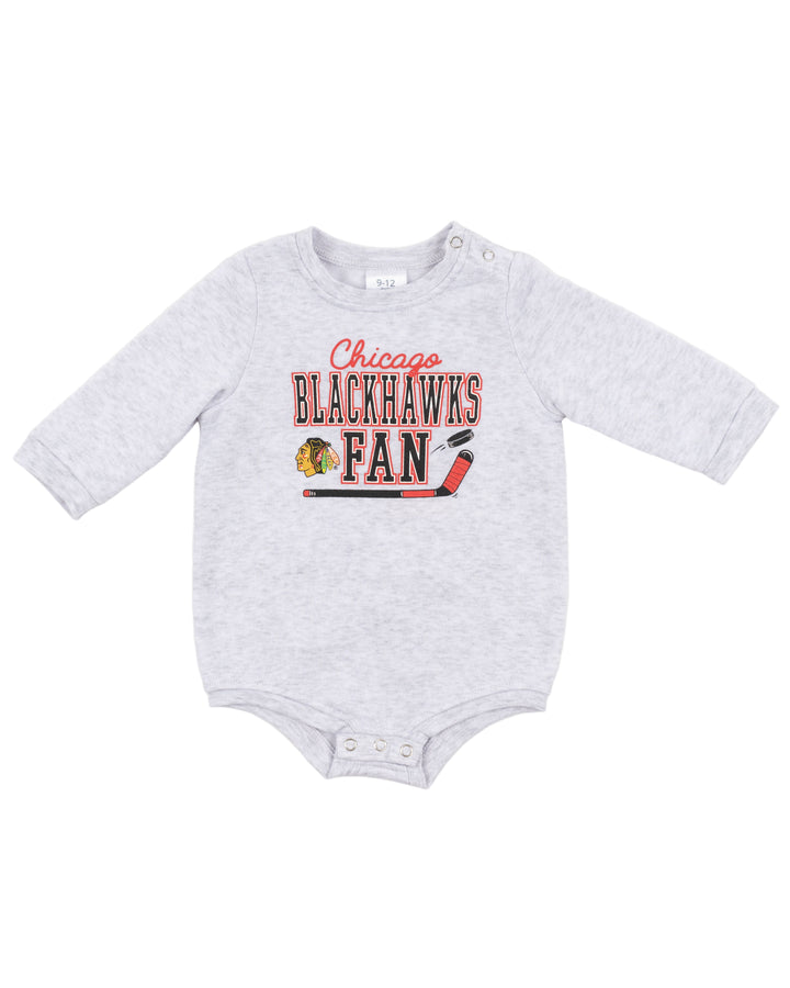 Infant Chicago Blackhawks Ash Grey Fleece Onesie