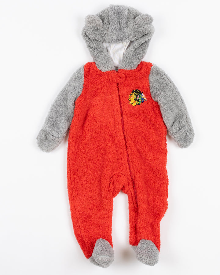 Chicago Blackhawks Infant Game Nap Teddy Fleece Full-Zip Sleeper