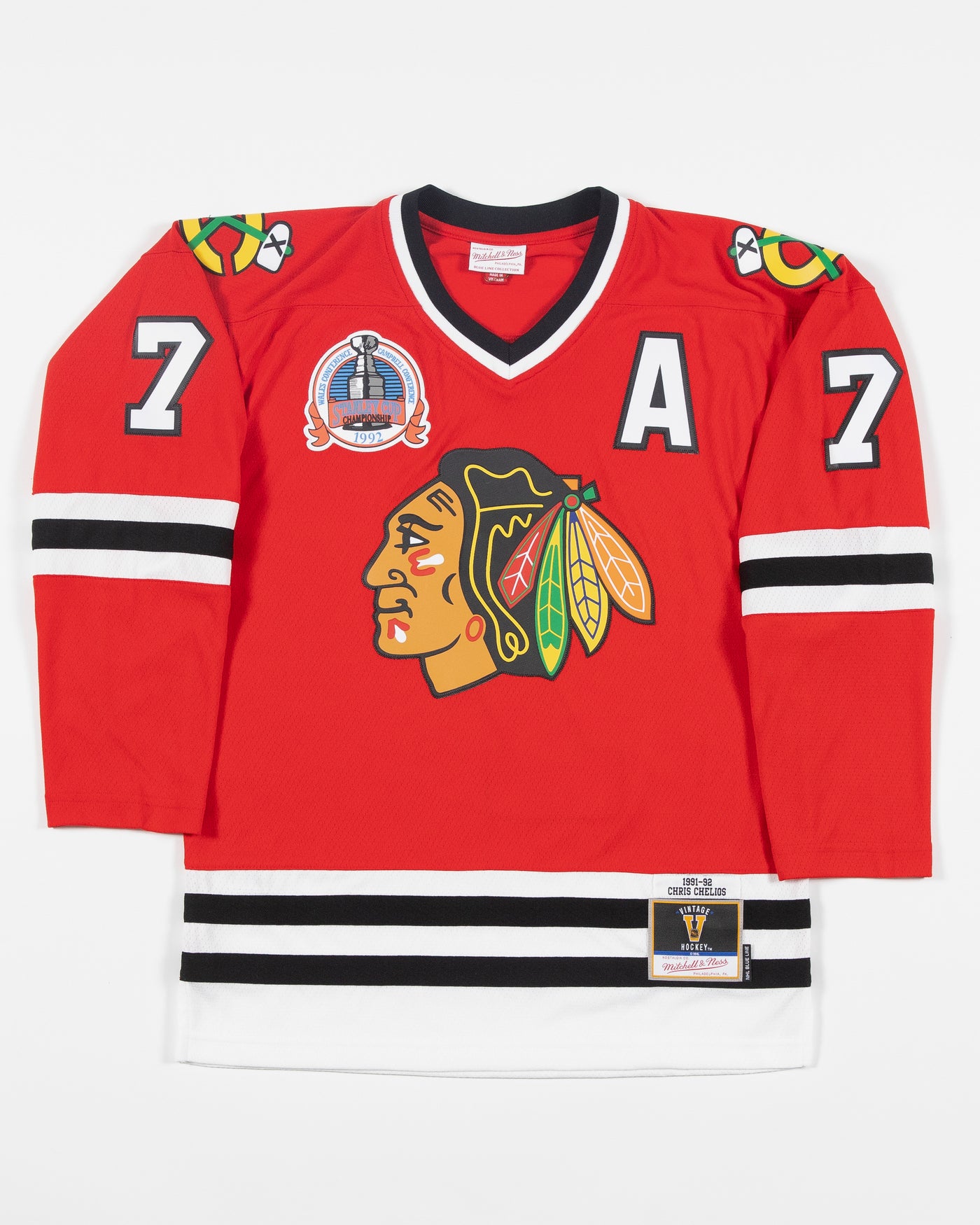 Chicago Blackhawks Old Time Hockey NHL Long Sleeve Red T Shirt XL