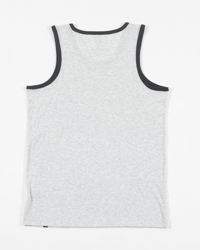 '47 brand grey tank with Chicago Blackhawks distressed vintage graphic across front and contrasting color trim - back lay flat