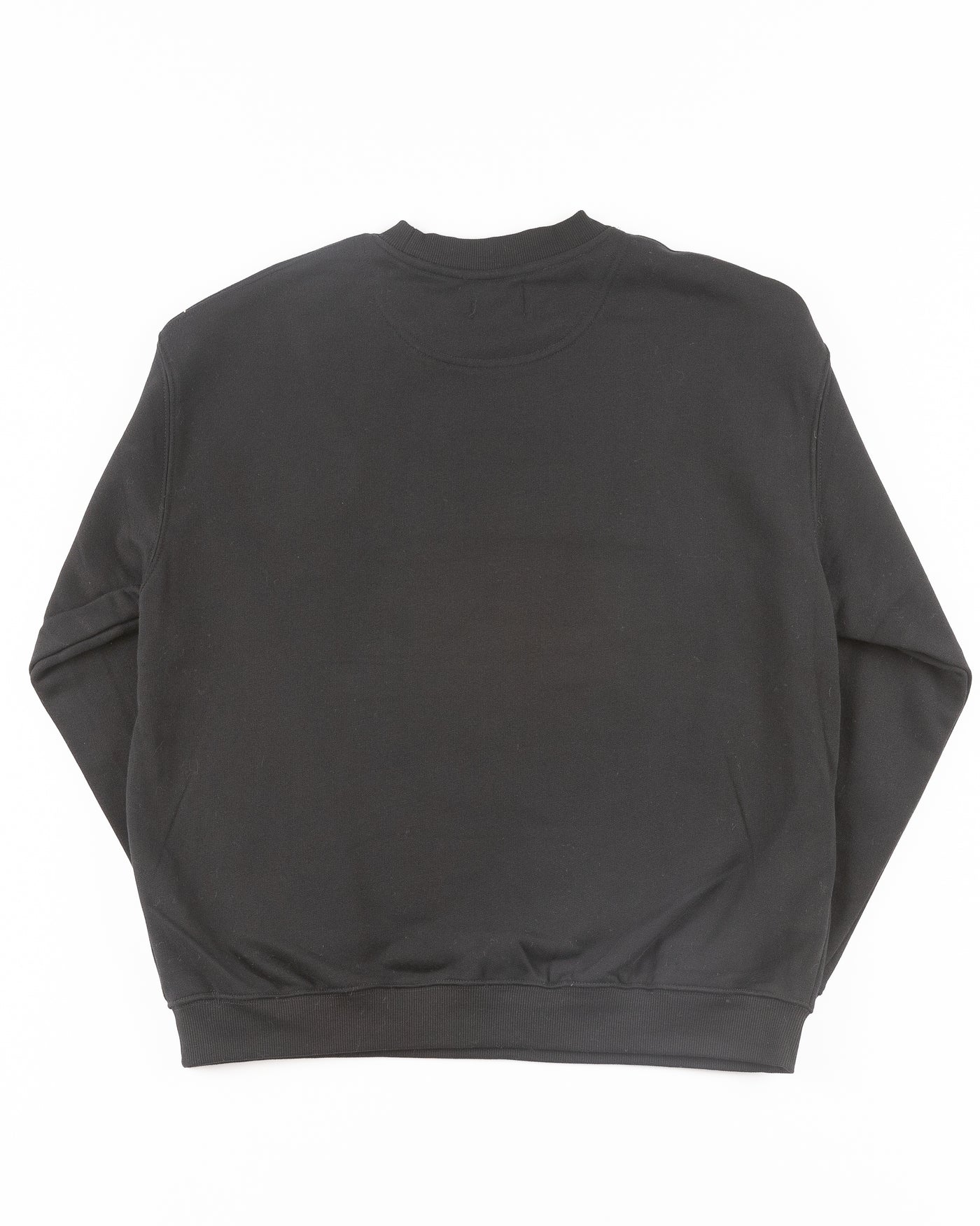 black Line Change crewneck with chenille Blackhawks embroidery across front - back lay flat