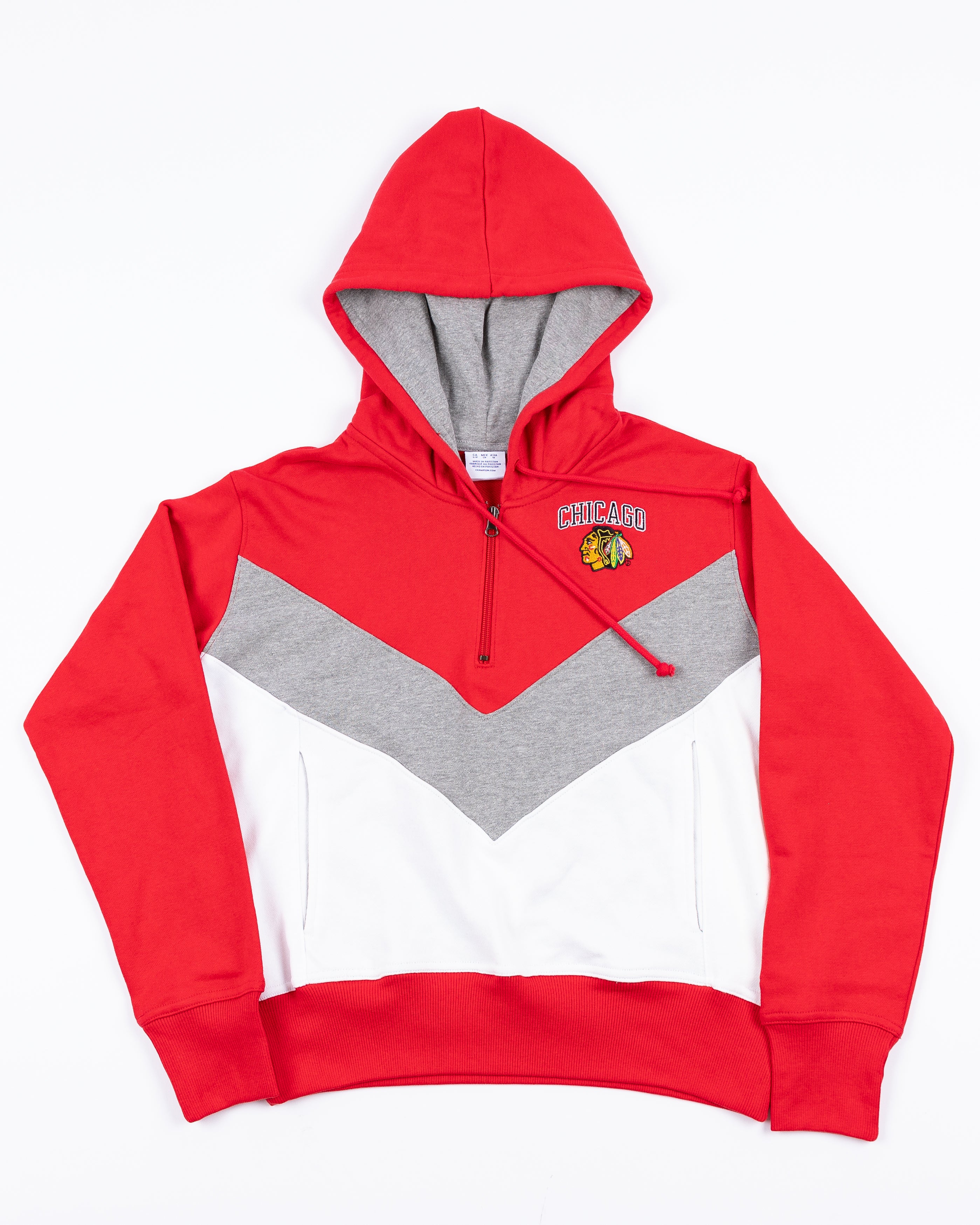 Champion Ladies Chicago Blackhawks Superfan Stripe Hoodie