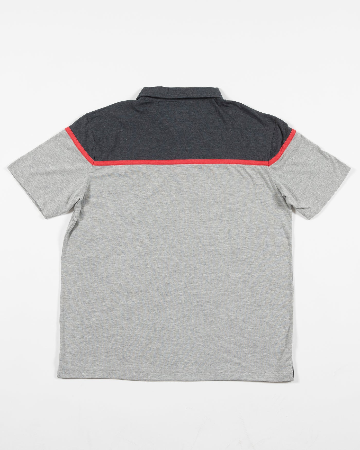 Colosseum two tone grey polo with Rockford IceHogs logo embroidered on upper left chest - back lay flat