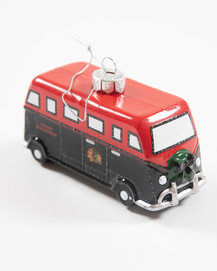 Chicago Blackhawks Blown Glass Winnebago Ornament