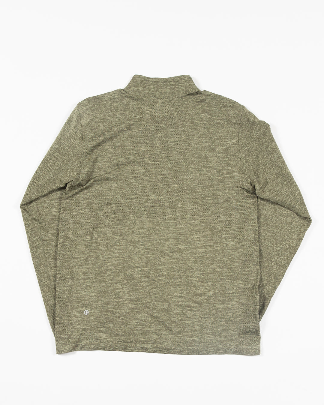green lululemon half zip jacket with Chicago Blackhawks secondary logo on left shoulder - back lay flat