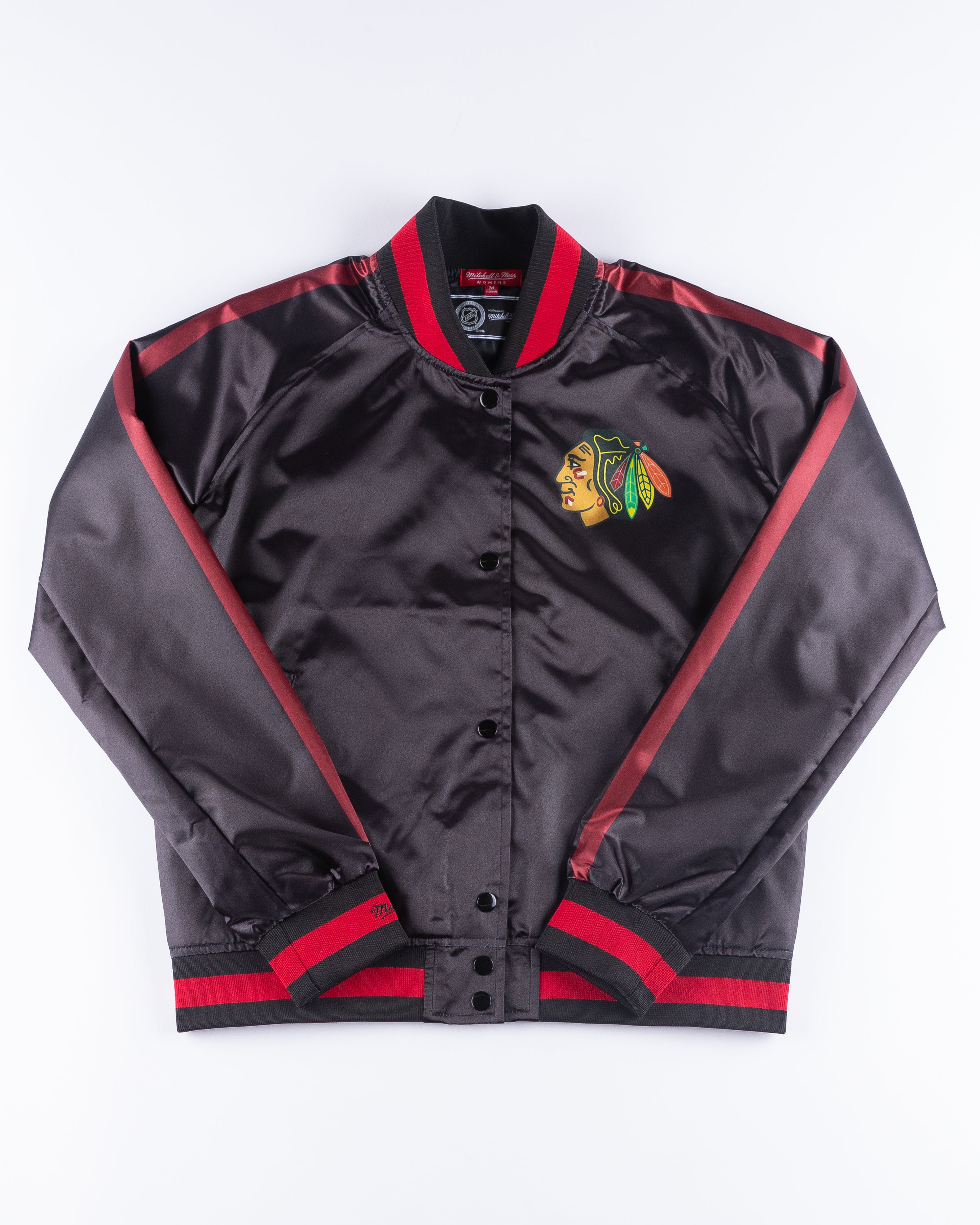 Mitchell Ness Ladies Chicago Blackhawks Raglan Satin Jacket