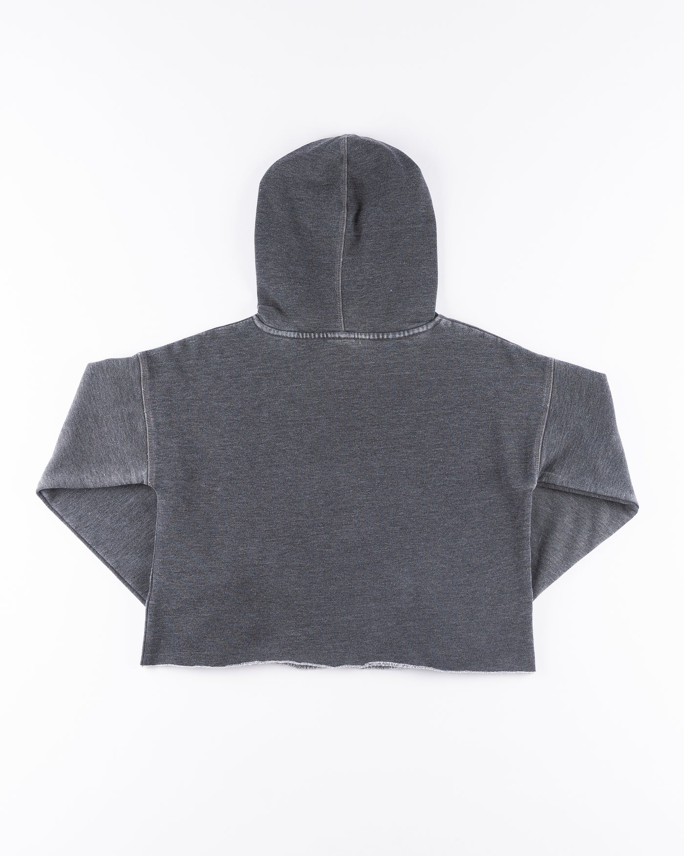 grey chicka-d cropped hoodie with Chicago Blackhawks wordmark across chest - back lay flat