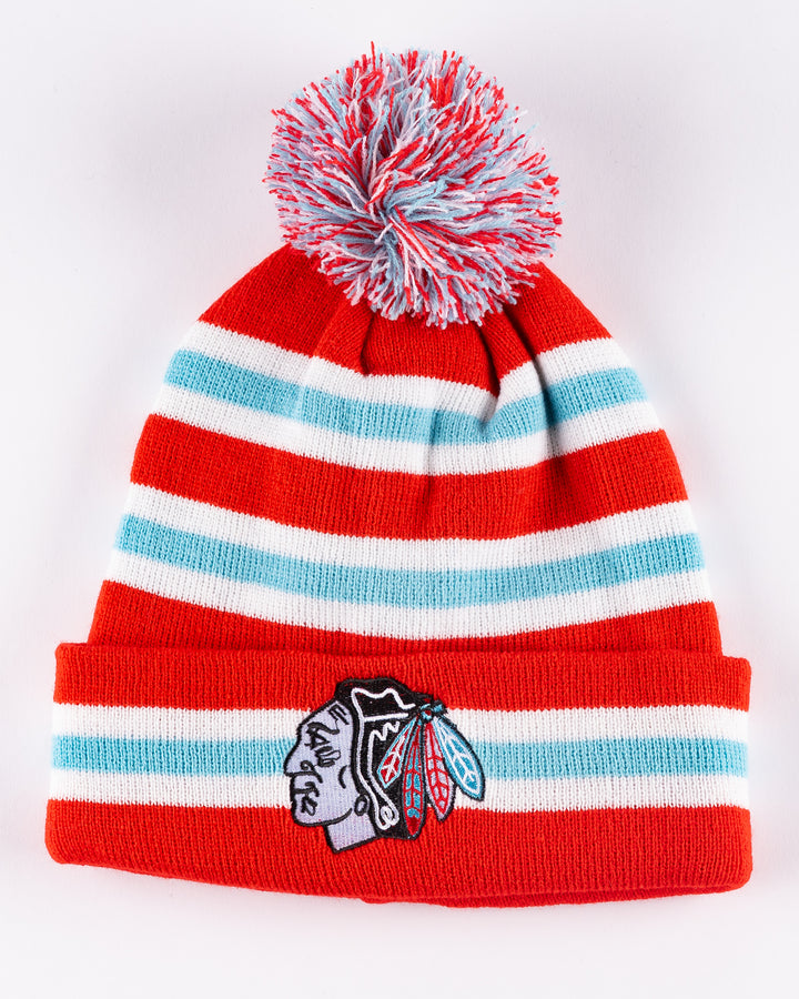 Four Stars Chicago Blackhawks Primary Stripe Knit Pom