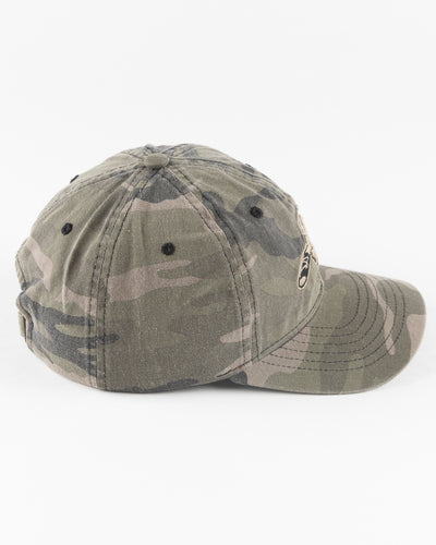 camo Zephyr adjustable cap with Hammy embroidered on front - right side lay flat