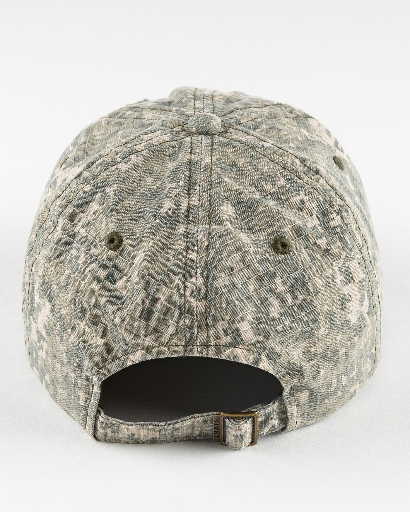 camo Rockford IceHogs adjustable cap with patch embroidered on front - back lay flat