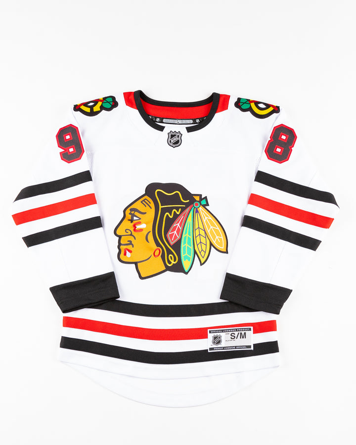 white away Chicago Blackhawks Bedard jersey - front lay flat