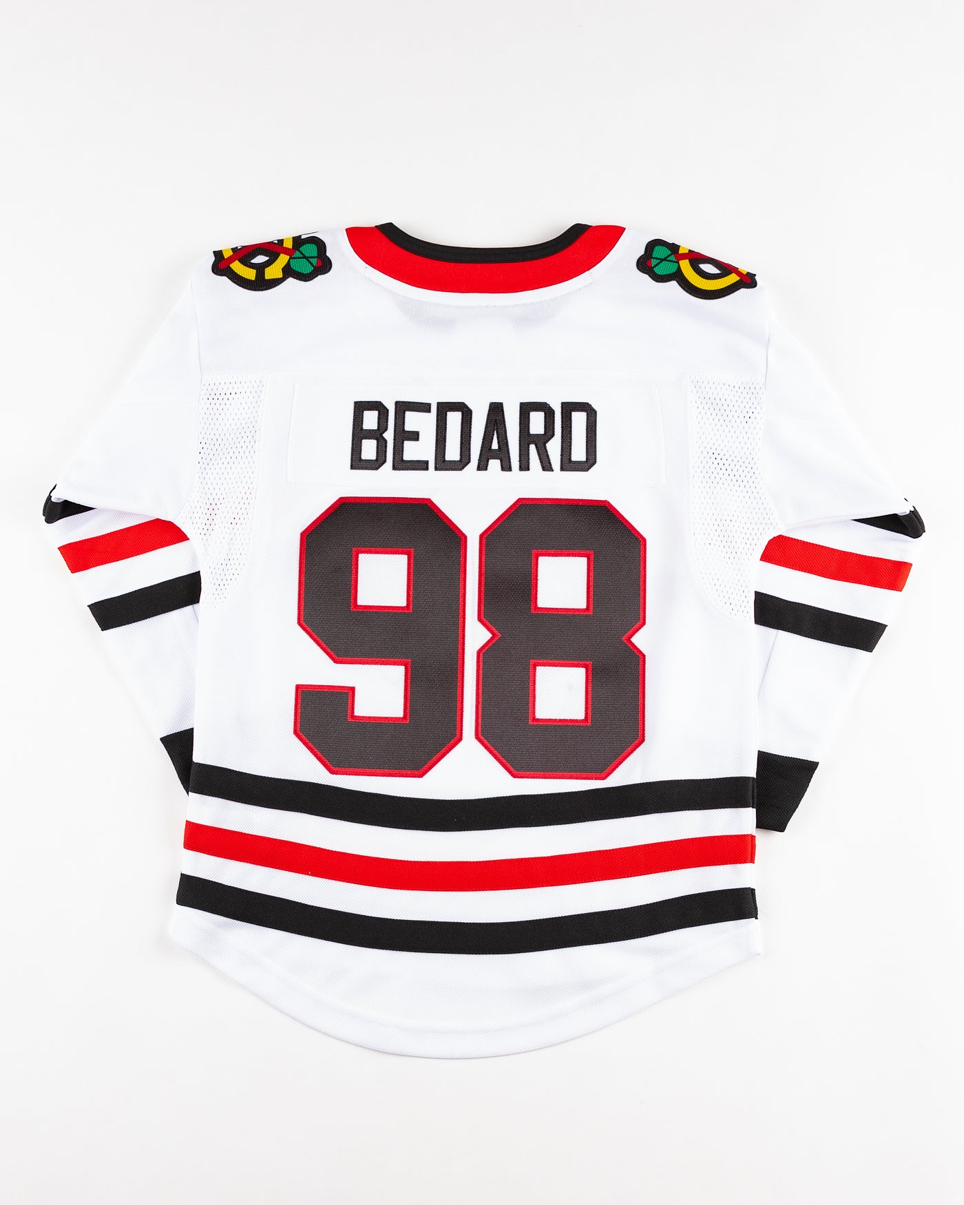 white away Chicago Blackhawks Bedard jersey - back lay flat