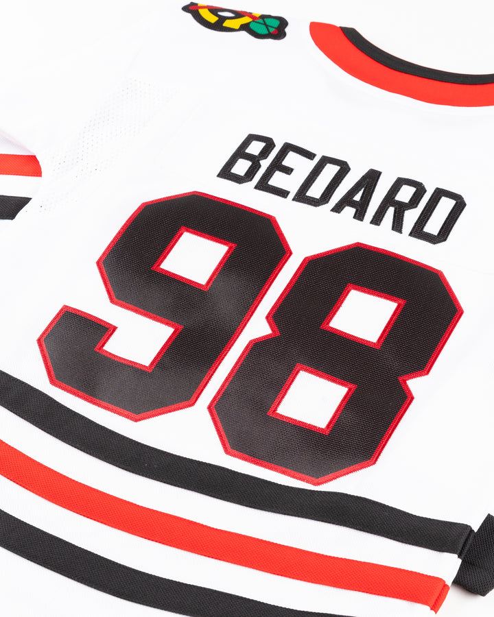 white away Chicago Blackhawks Bedard jersey - back detail lay flat