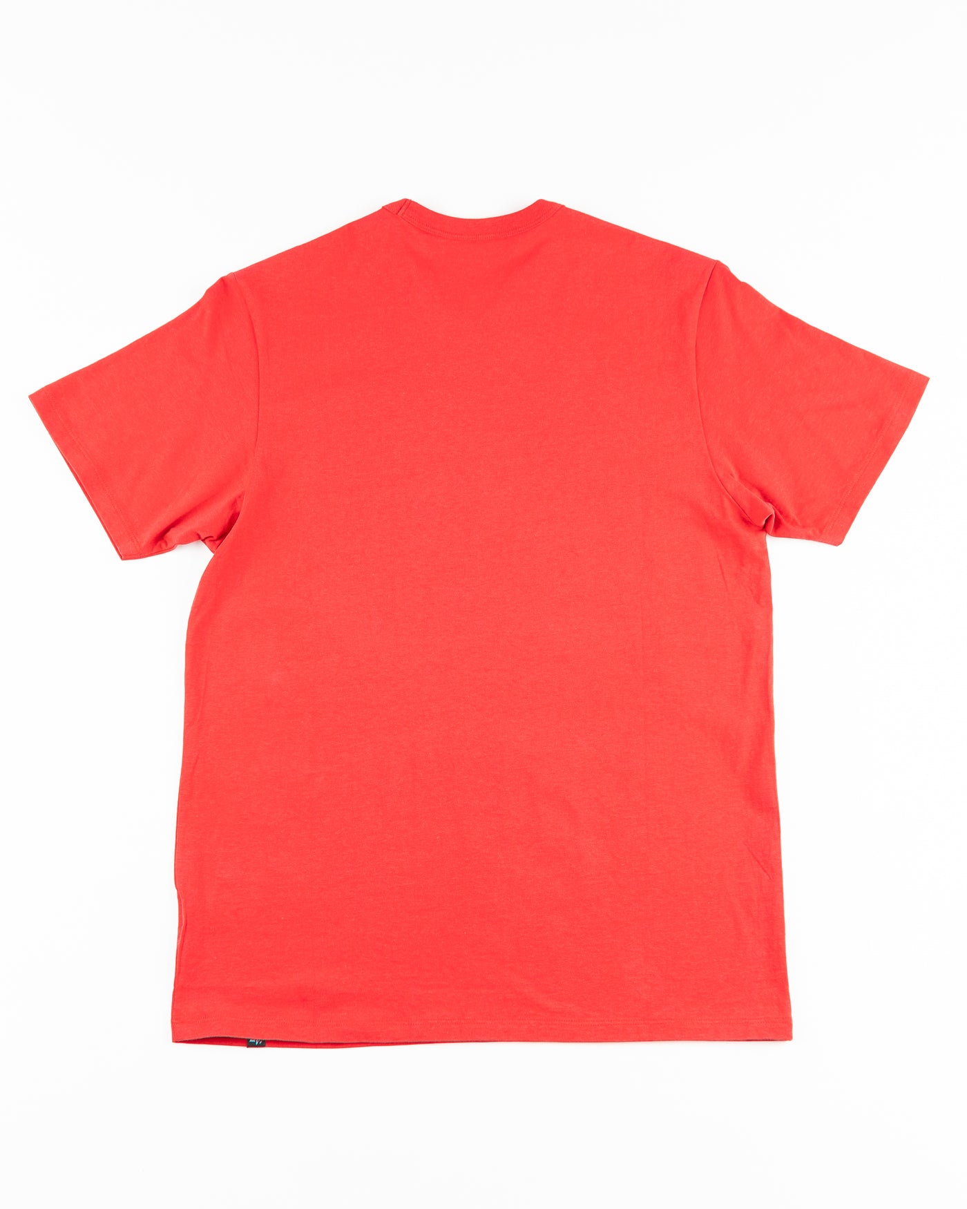 '47 brand red short sleeve tee with Chicago Blackhawks graphic across front - back lay flat