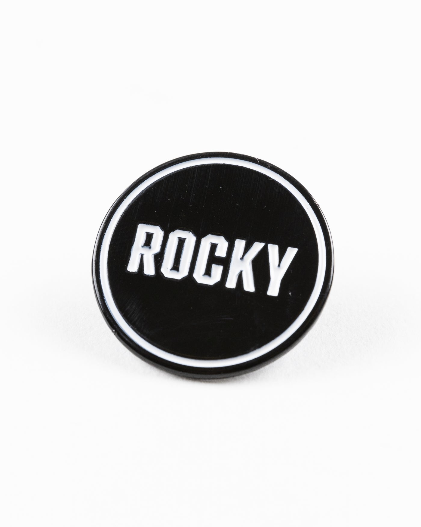 black Chicago Blackhawks Rocky pin - front lay flat