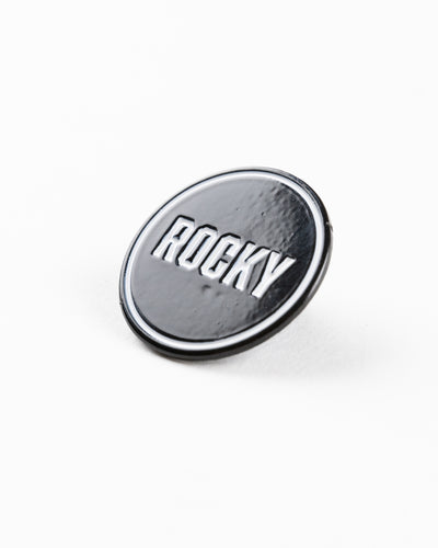 black Chicago Blackhawks Rocky pin - front angled lay flat