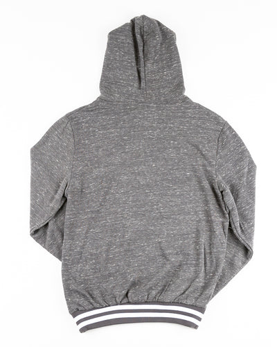 grey Colosseum hoodie with Rockford IceHogs wordmark graphic across chest - back lay flat