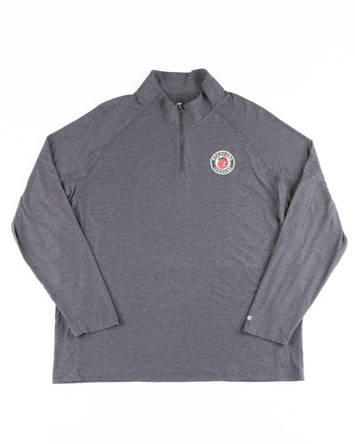 grey Colosseum quarter zip with Rockford IceHogs logo printed on left chest - front lay flat