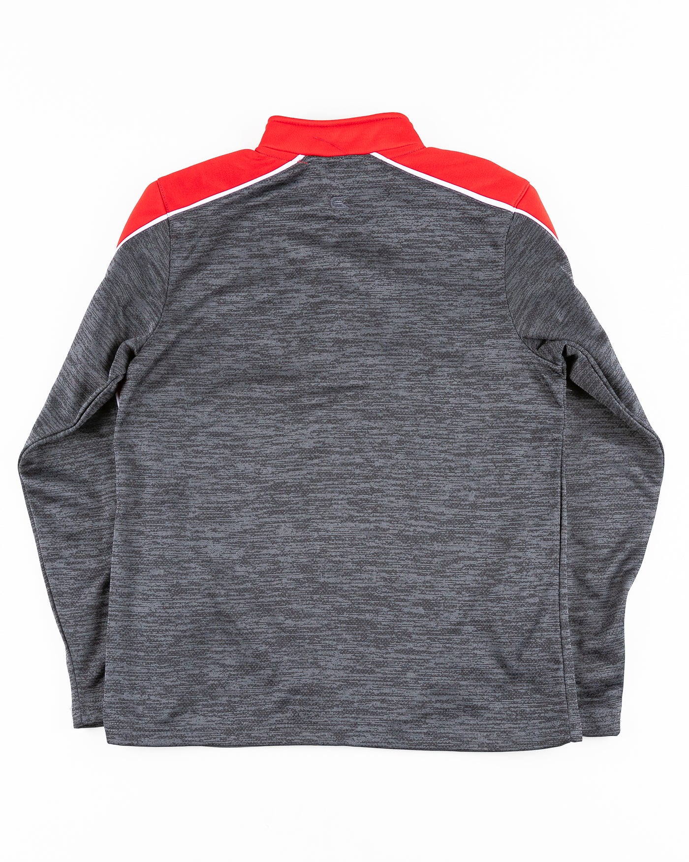 grey youth Rockford IceHogs quarter zip with red accents - back lay flat