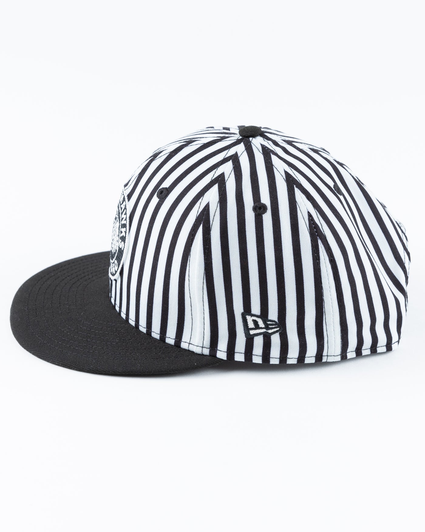 black and white zebra printed New Era snapback cap with tonal Chicago Blackhawks logo on front - left side lay flat