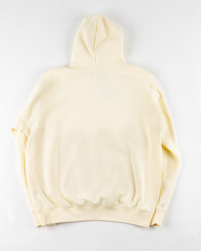 eggshell Pro Standard hoodie with embroidered tonal patches on front, shoulders and hood - back lay flat