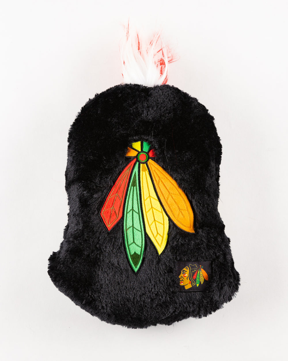 Chicago Blackhawk Tommy Hawk face cushion - back lay flat