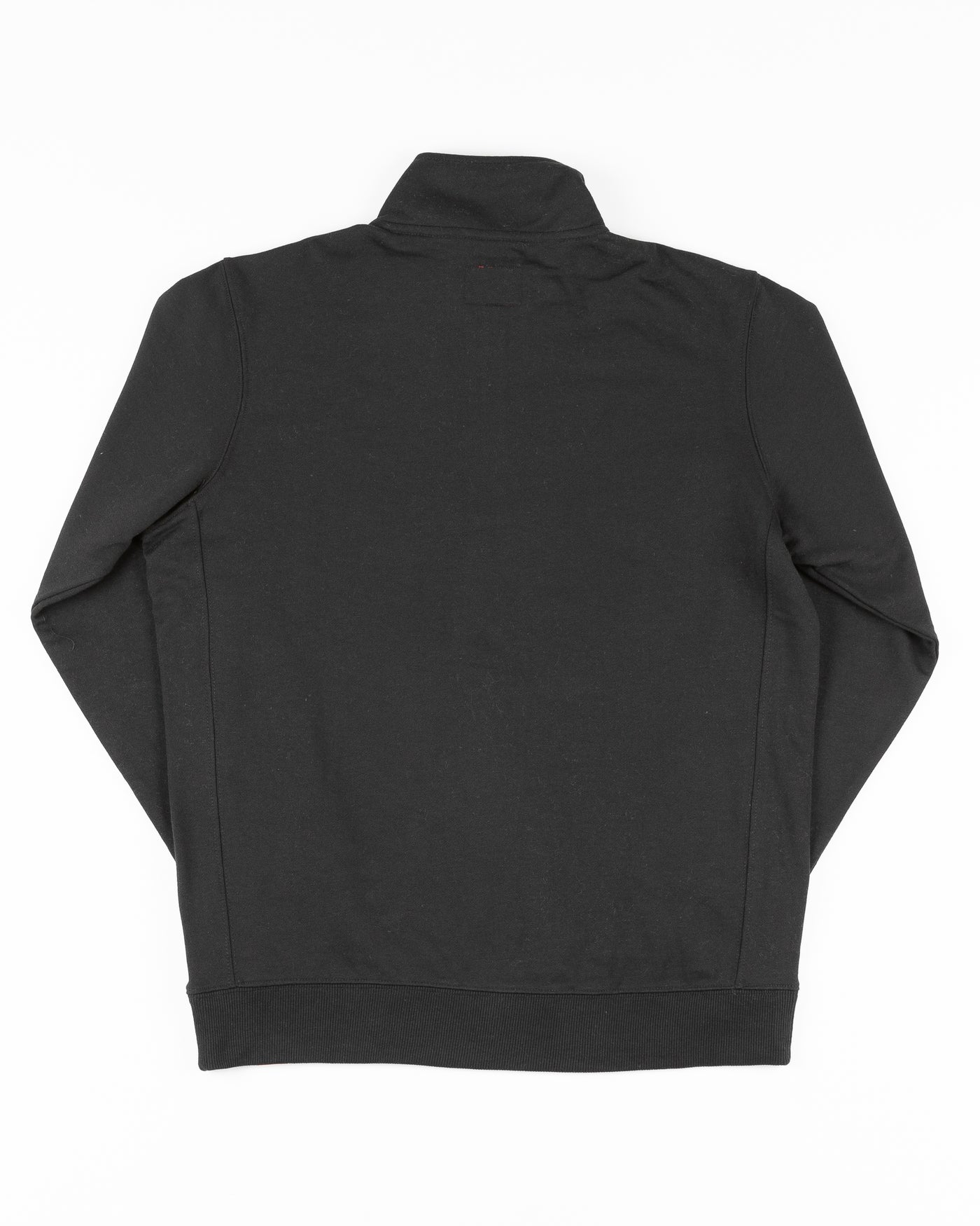 black Sportiqe quarter zip with Chicago Blackhawks primary logo embroidered on left chest - back lay flat