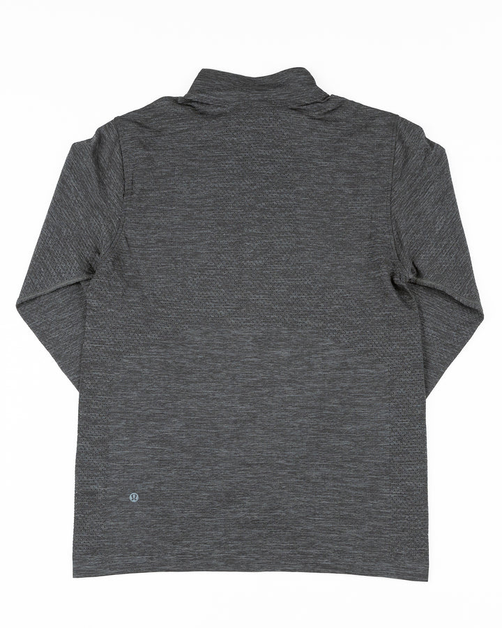 grey lululemon half zip with Chicago Blackhawks tonal primary logo printed on left chest - back lay flat