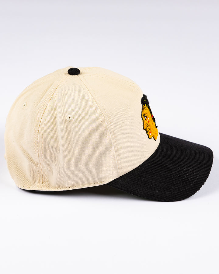 American Needle two tone snapback with chenile primary logo - right side lay flat