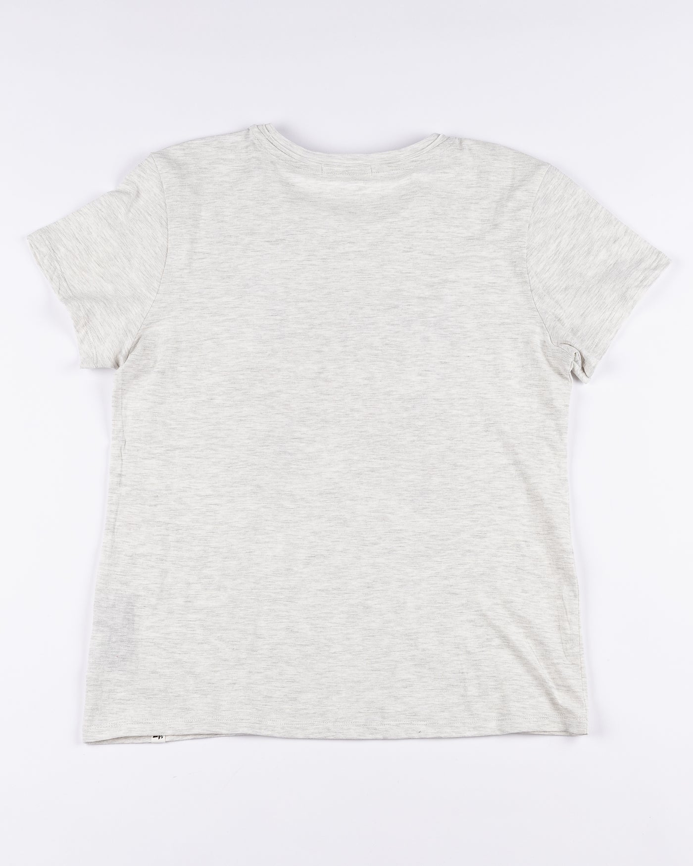 grey ladies '47 brand tee with Chicago Blackhawks wordmark and primary logo on front - back lay flat