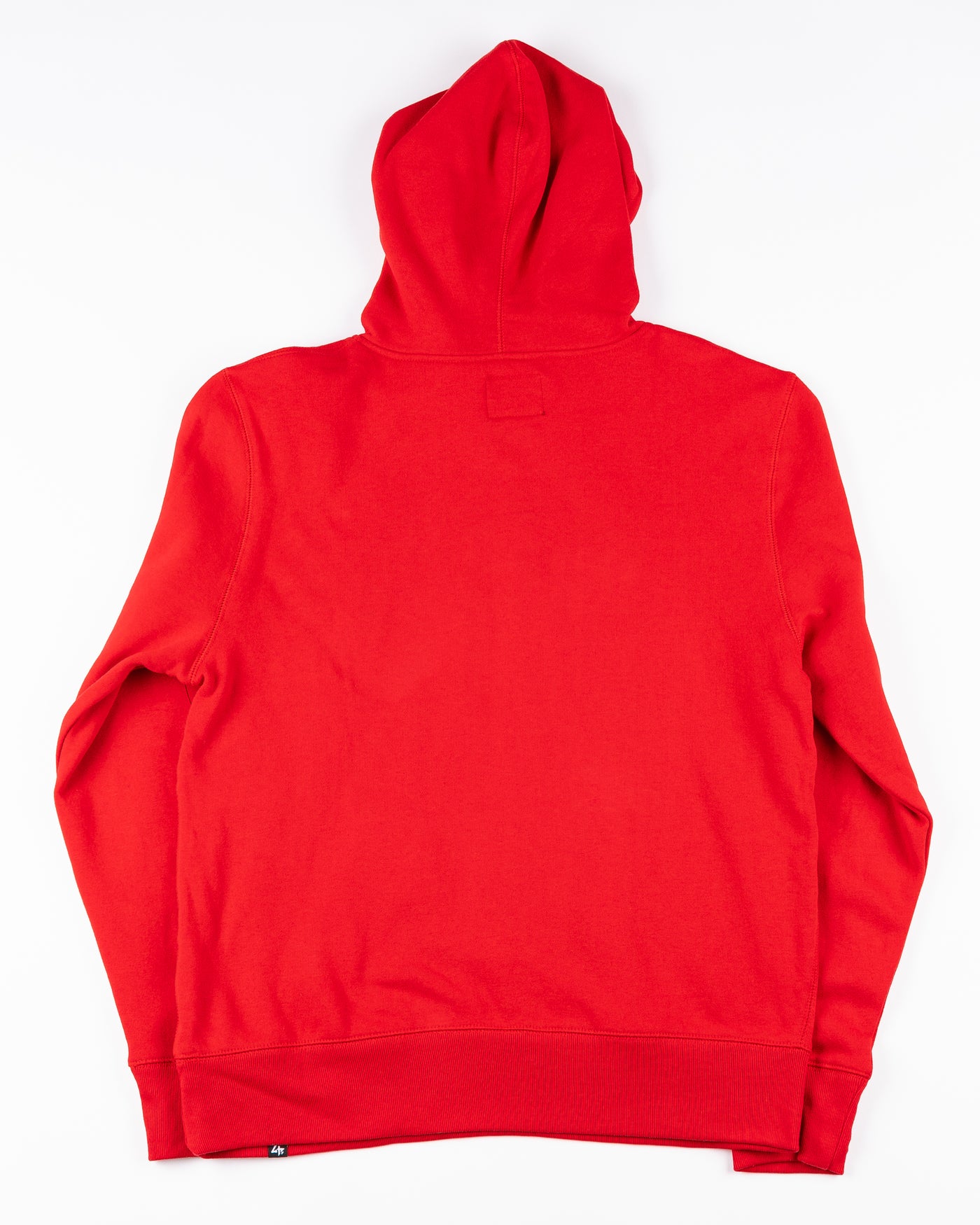 red '47 brand hoodie with Chicago Blackhawks primary logo on front - back lay flat