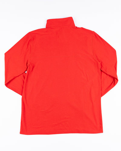 red Colosseum quarter zip with Chicago Blackhawks primary logo on left chest - back lay flat