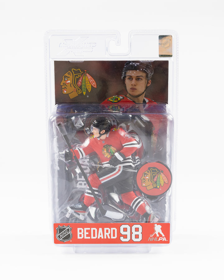 Chicago Blackhawks Connor Bedard figurine - front lay flat