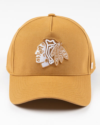 camel '47 brand adjustable cap with tonal Chicago Blackhawks primary logo embroidered on front - front lay flat