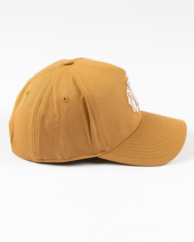 camel '47 brand adjustable cap with tonal Chicago Blackhawks primary logo embroidered on front - right side lay flat