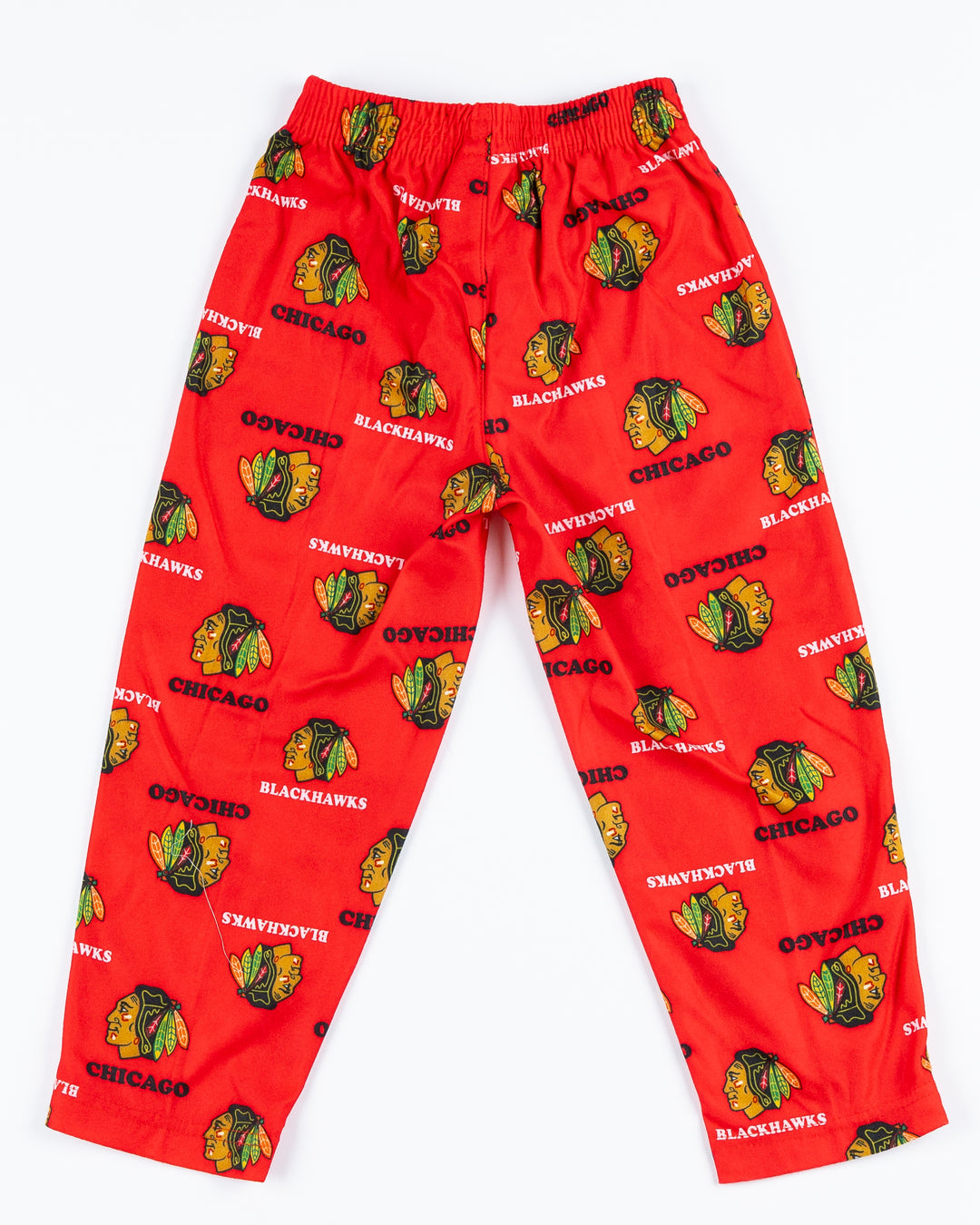 Chicago Blackhawks toddler pants with all over primary logo print - back lay flat